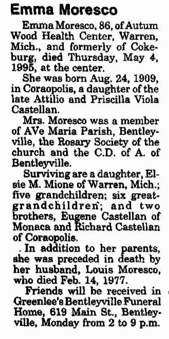 Emma Moresco obit